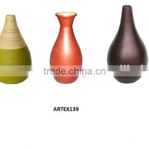 Vietnam Bamboo Lacquer Vase for Home Decor thumbnail-1