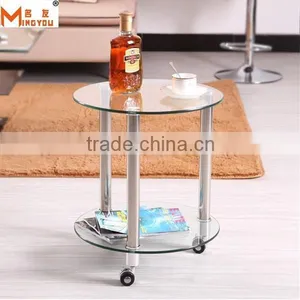 Hot!!! Stainless Stell Magazine Table Outdoor Side Table Glass Top End Table thumbnail-1