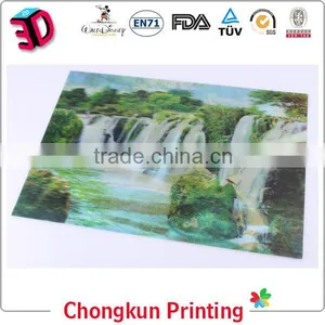 Hot Sale High Definition 3D Lenticular PP / PET Picture of Scenery Waterfall thumbnail-1