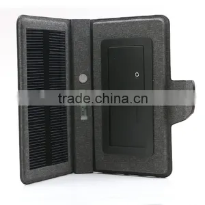 3000mah Battery With 450mah Solar Board Leather Battery Case for 4-5inch Phone thumbnail-6