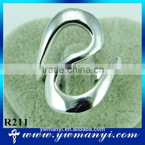 Simple Design Fashionable Unique Plating Silver Ring R211 thumbnail-1