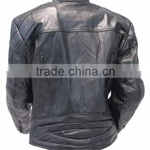 V on Right Zip Style Motorcycle Men Leather Custom Man Jackets thumbnail-3