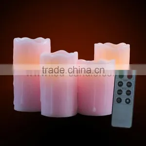 Drip Wax Flameless Pillar Candles With Remote Control thumbnail-4