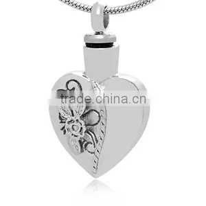 Unique Sets 316L Stainless Steel Engraving Flower Pets High Quality Cremation Memorial Jewelry Locket Pendant thumbnail-1