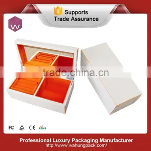 Orange Color Nice Straight Right Angle Jewel Wood Box thumbnail-1