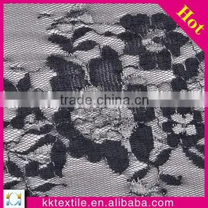 New Arrival 100% Nylon Mesh Silver Thread Lace Black Flower Lace thumbnail-1