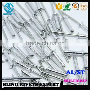 HIGH QUALITY FACTORY DOME HEAD ALU/ST MULTI-GRIP BLIND RIVETS thumbnail-2