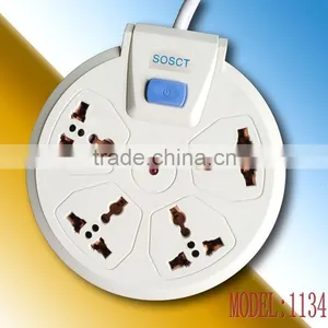 Export 5way Circle Power Strip Outlet Switched Electric Supply Electrical Multi Socket Extension Cord thumbnail-2