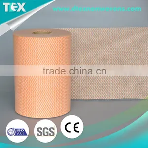 [D-TEX] 70% Polyester 30% Viscose Waveline Printed Spun Lace Wiping Rolls thumbnail-2