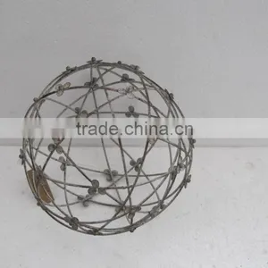 Nice Hollow Metal Sphere With Delicate Leaves thumbnail-1
