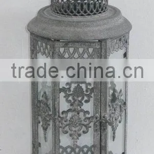 100520F- Hexagonal Metal Candle Lantern thumbnail-1