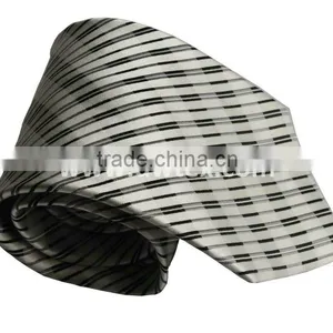 Black and White Fashion Silk Tie for Man thumbnail-1