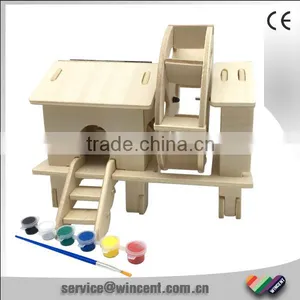 Solar Energy DIY Painting Wooden Watermill 3D Puzzle Toys thumbnail-1