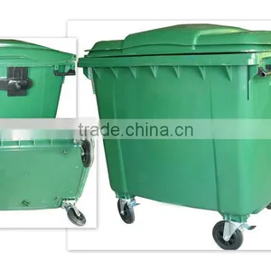 Industrial Large Hdpe 1100l Wheelie Bin With Wheels thumbnail-4