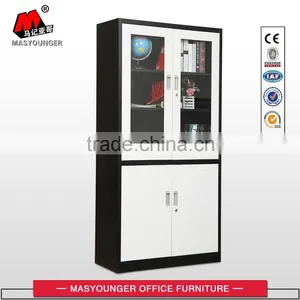 High Quality Office Furniture up Glass Door and Down Steel Door Filing Cabinet thumbnail-6