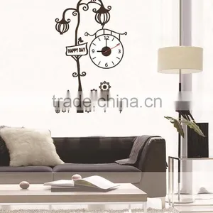 Tree Clock Shape Removable Living Room Wall Sticker for Home Decorative thumbnail-1