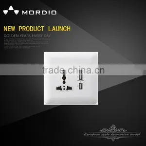 2016 Hot Design PC White Push 5 Pin MF Socket With 2 USB thumbnail-1