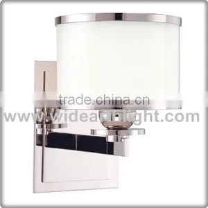 UL CUL Chrome Finish Bath Light Fixtures For Hotel Wall With Glass Shade W40244 thumbnail-1