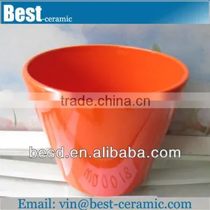 Wholesale Blank Cheap Orange Ceramic Flower Pots Quality Choice thumbnail-1
