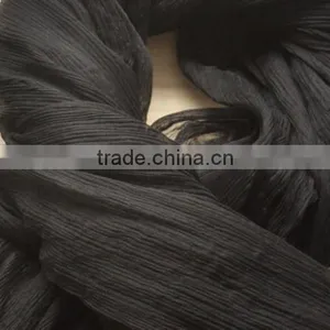 Black Color Crepe Georgette Long Silk Scarf thumbnail-2