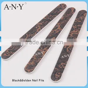 Nail Art Shaping and Polishing Black and Golden Emery Board 100/180 Grit Nail File Quality Choice thumbnail-1