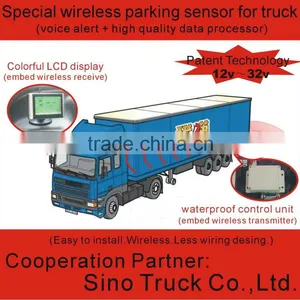 12V-32V Wireless Truck Parking Sensor Park Radar 4 Sensor System thumbnail-1