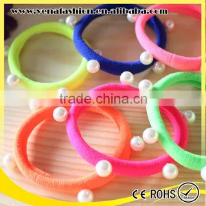 Pearls Elastic Band Hair Ring, Hair Ponytai Rings thumbnail-4