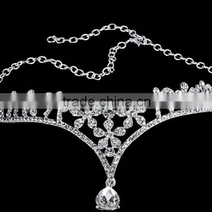 New Fashion Bridal Crystal Pendant Decorative Headband Tiara Crown Jewelry thumbnail-1