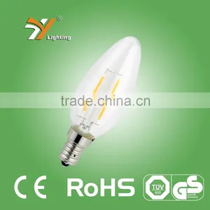 High Brightness 2w 4w 6w E27 Glass Filament Candle Bulbs With 2 Years Warranty Filament Led Bulb E27 thumbnail-3