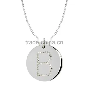 Brass in 14k White Gold or Rose Gold Collection in Italics Alphabet 'B' Customize Design Pendants thumbnail-1