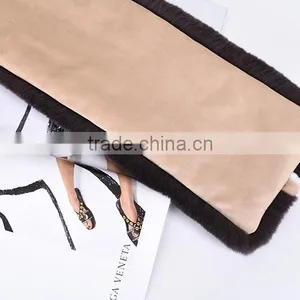 2016 New Fashion Fur Scar For Women Rex Rabbit Fur Scarf Coffee Multi Color KZ160082 thumbnail-6