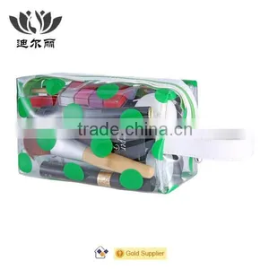 Customized Color Dot Chart Clear PVC Cosmetic Bag thumbnail-1