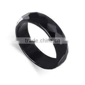 Nice Cutting Natural Black Agate Rings for Man or Woman thumbnail-1