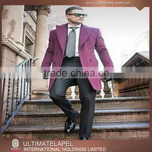 Glam 2016 Slim Fit Purple Latest Coats Design for Men thumbnail-1