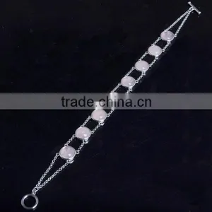 Natural Stone Rose Quartz Bracelet Magnetic Bracelet Jewelry thumbnail-2
