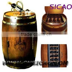 Innovative Novelty Beer Cooler Fridge Wooden Wine Bottle Holder Boat Fridge With Furniture Fridge Cabinet 3 in 1 thumbnail-1