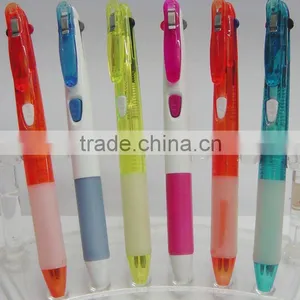 Yiwu Multicolor Three Colors Ballpoint Pen Fourcolors Plastic Ballpen With Clip thumbnail-1
