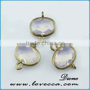 Hot Sell Beautiful Various Shape+color Silver Frame Glass Gemstone Pendant thumbnail-5