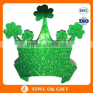 Wholesale Irish St Patricks Day EVA Clover Glitter Powder Kids Stereoscopic Crown Party Decoration Hat thumbnail-1