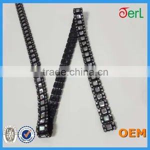 Sew-on Square Glass With Clear Diamond on Black Base Setting Rhinestone Applique Trimming for Garment Supplies thumbnail-4