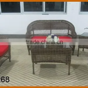 4Pcs Round Rattan Sofa Garden Sofa Furniture thumbnail-1
