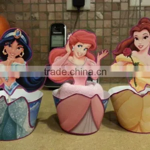 Girls Birthday Cinderella, Belle, Snow White, Rapunzel and Sleeping Beauty Princess Inspired Cupcake Wrappers and Toppers Wraps thumbnail-3