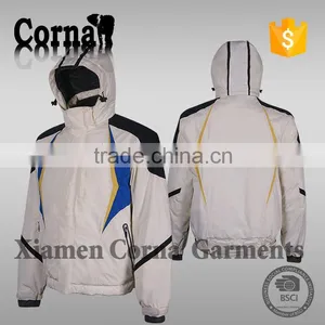 High Quality Breathable Adjustable Hood Men White Ski Snowboard Jacket thumbnail-1