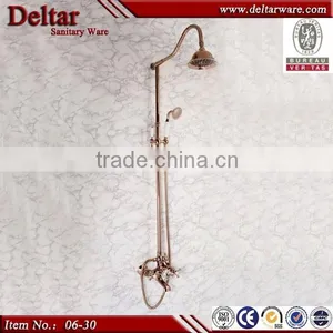 Bathroom Rose Gold Color Shower Mixer Taps, Wall Mounted Brass Shower Set thumbnail-1
