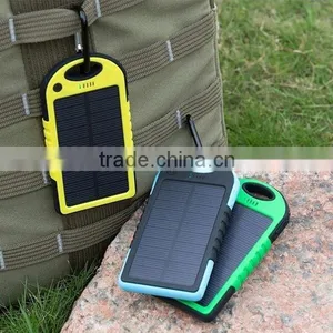 2016 Hotsale Waterproof Solar Power Bank 5000mAh, Portable Solar Charger thumbnail-1