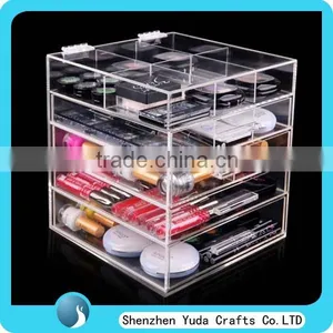 Clear Countertop Plexiglass Cosmetic Display Showcase Acrylic 5 Drawers Clear Makeup Organizer thumbnail-3