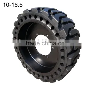 Solid Tire China Backho Skid Steer Loader Tyre Used Rim 10 16.5 thumbnail-1