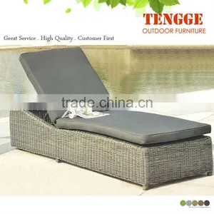 Outdoor Patio Sun Lounger Oval Rattan Wicker Leisure Lounge Chair thumbnail-1