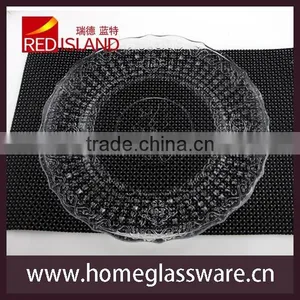 VINTAGE CLEAR Embossed GLASS DESSERT PLATES Trustworthy thumbnail-2