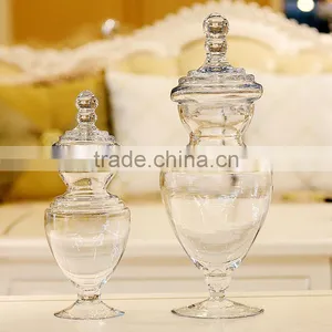European Home Wedding Decoration Clear Glass Jars With Lid for Candy Food Terarium thumbnail-2